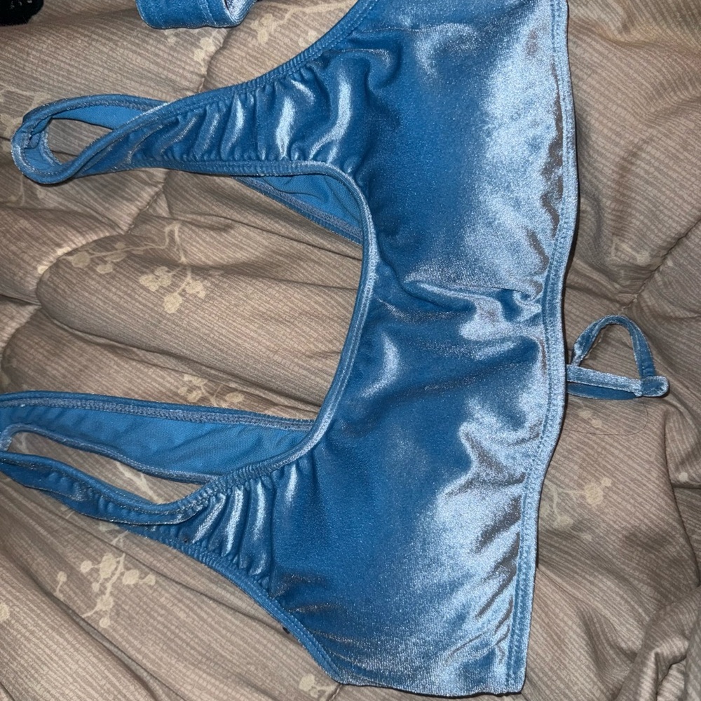 Sleek Blue velour Women's bikini